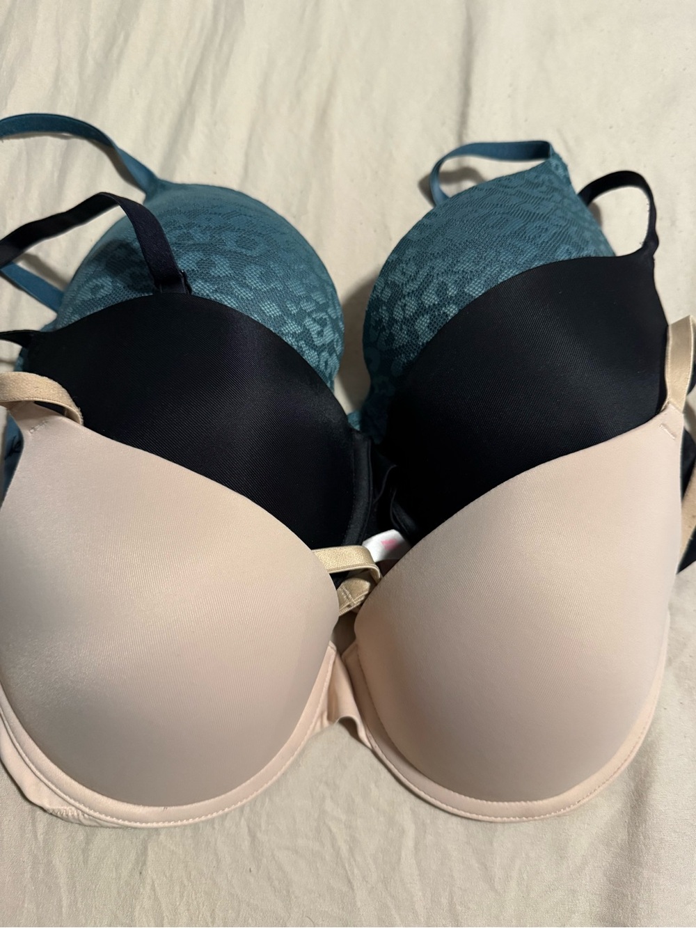 3 PINK Victoria's Secret Everywhere Push-up Bras